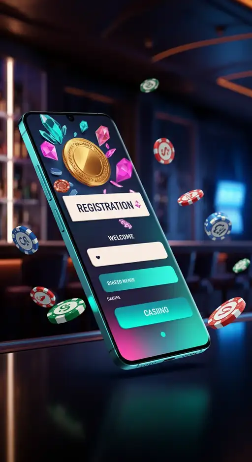 Schermweergave van de stapsgewijze accountregistratie bij Crystal Roll Casino, met invoervelden voor persoonlijke gegevens en een voortgangsbalk. De afbeelding toont het proces van aanmelding.
